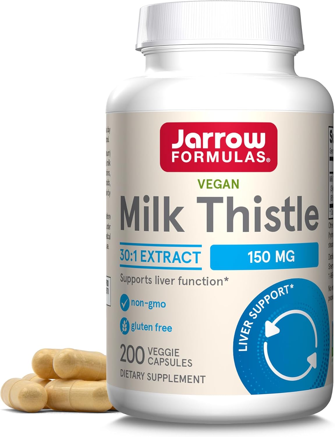 Jarrow Formulas Red Yeast Rice 1200 mg & Co-Q10 100 mg Per Serving-120 Veggie Caps-60 Servings & Heart Health-Vegan & Milk Thistle 150 mg with 30:1 Standardized Silymarin Extract