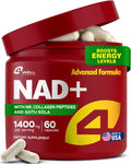 NAD Plus Supplement 1400mg - NMNH Supplement Alternative Supports Healthy Aging Complex with Nicotinamide Riboside & Gotu Kola, Collagen - Powerful NAD+ Formula for Energy, Skin & Cognitive, 60 Caps
