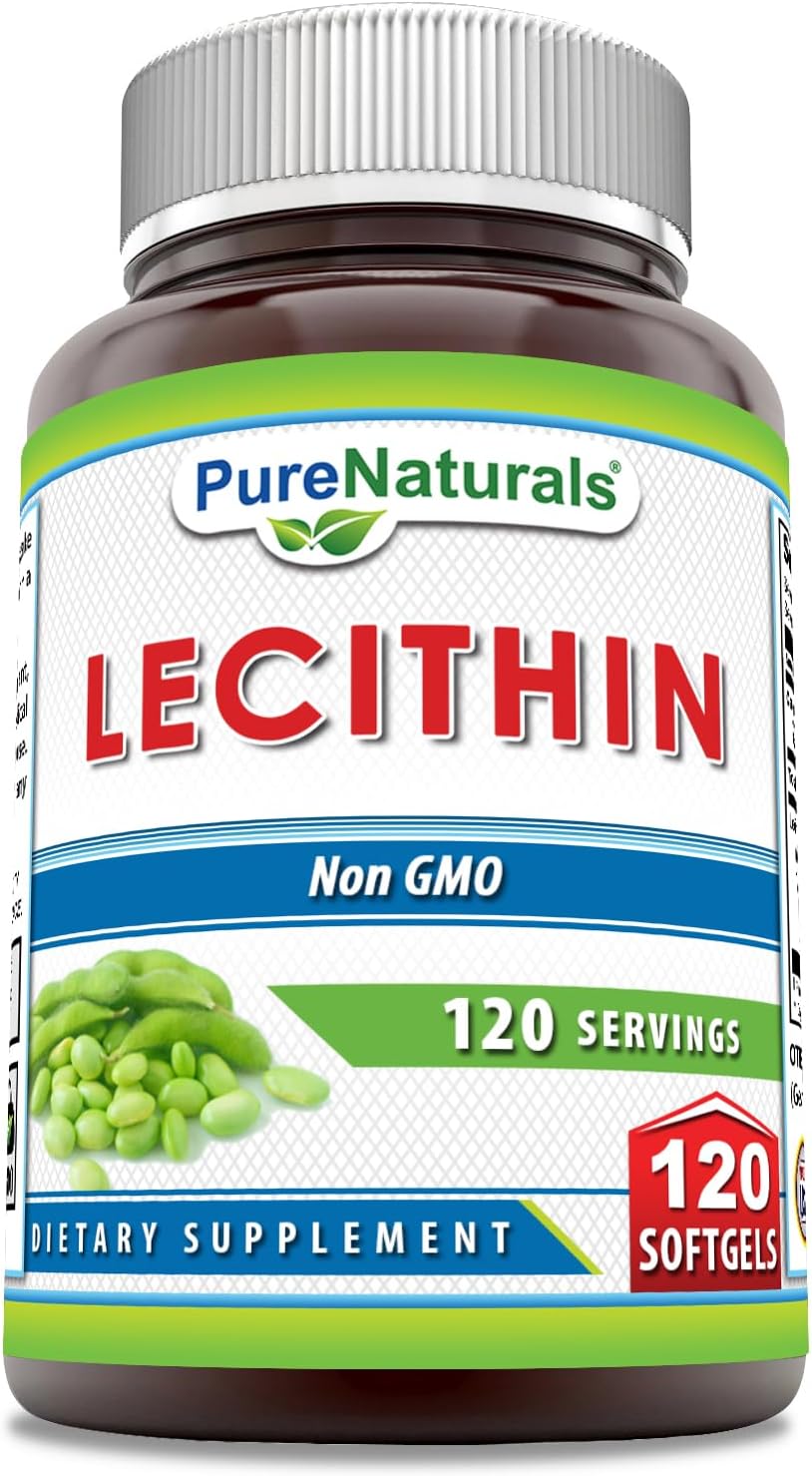 Pure Naturals Lecithin 1200 mg Softgels Supplement | High Potency | Non-GMO | Gluten Free (120 Count)