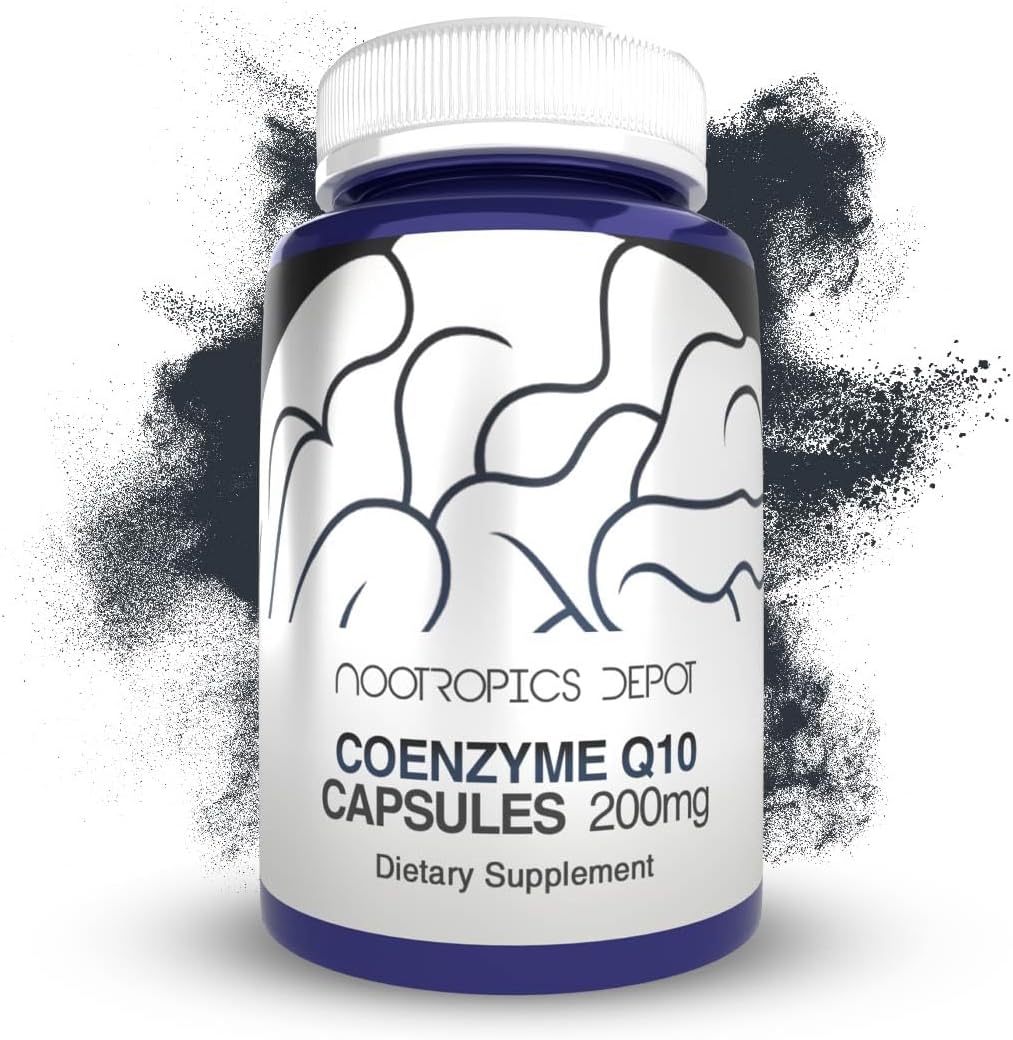 Nootropics Depot CoEnzyme Q10 Capsules | 200mg | Ubiquinone | 60 Count | Energy, Cognitive & Cellular Function