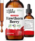 Wild & Organic Hawthorn Berry Extract Drops 600 mg - Liquid Hawthorne Supplement for Overall Support - Vegan, Sugar & Alcohol-Free Herb Tincture - 2 fl oz