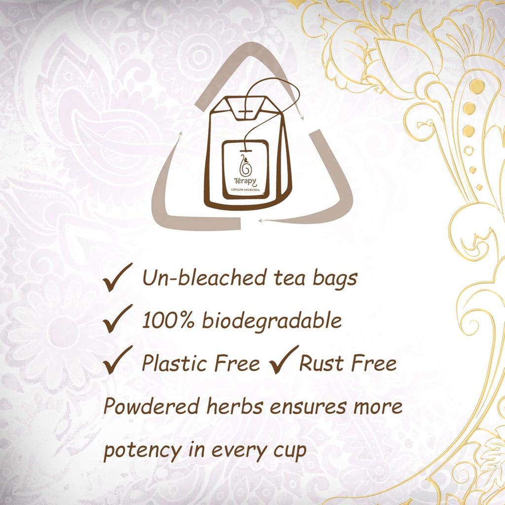 Térapy Ceylon LIVERTOX Organic Herbal Tea Bags | Helps with Liver Kidney Cleanse Detox & Repair | 100% Natural Ayurvedic Ingredients including Turmeric, Aloe Vera and Lemongrass | 20 Individually Wrapped Tea Bags