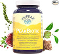 myPEAK PeakBiotic: The Ultimate Vegan Synbiotic with 50 Billion CFU Probiotics Prebiotics Postbiotics Modbiotics and Gut Lining to Enhance Digestion, Skin, and Mood with 2-Month Supply, 60 Capsules