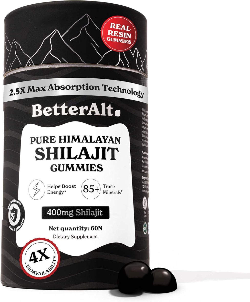 Pure Himalayan Shilajit Gummies with 100% Shilajit |High Potency Gold Grade| 60 Gummies for Energy Boost & Immune Support, 75%+ Fulvic Acid| Travel Friendly - Tamarind Flavor