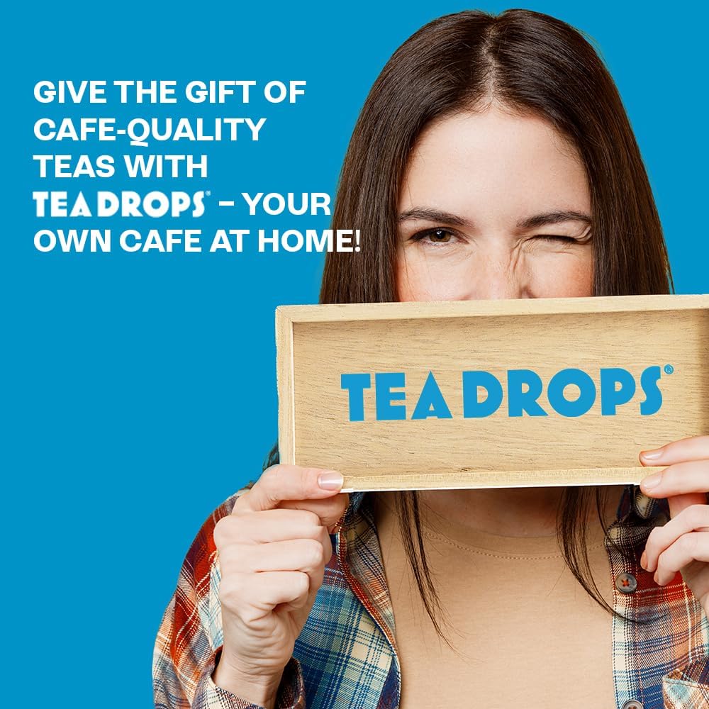 Tea Drops Holiday Sampler Box 25 Count | Organic Dissolvable Loose Leaf Tea | Iced or Hot | Microplastic-Free | Naturally Sweetened Organic Chai, Rose Earl Grey, Citrus Ginger, Peppermint, Matcha | 25 Servings - 5 Per Flavor