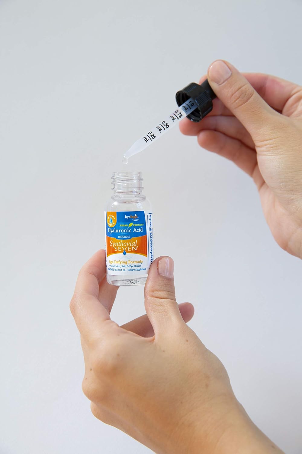 Hyalogic Synthovial Seven Hyaluronic Acid Liquid - HA Joint Support - Vegan - 1 oz