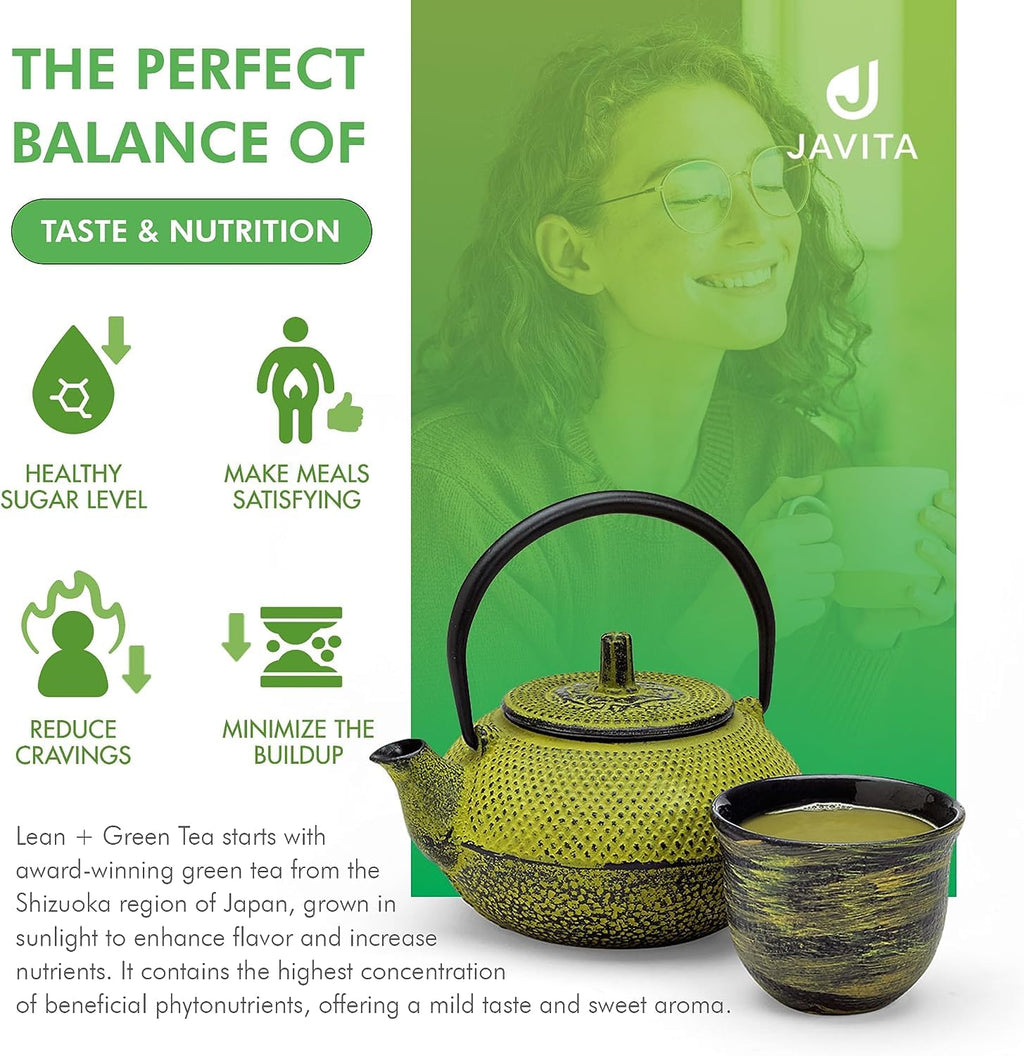 Lean + Green, Premium, 100% Japanese Green Tea, Garcinia Cambogia (as Super Citrimax) & Gymnema Sylvestre, for Weight Management, Appetite Control 24 ct - 2 Boxes, Javita