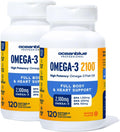 Oceanblue Professional Omega-3 2100 – 120 ct – 2 Pack – Triple Strength Burpless Fish Oil Supplement with High- Potency EPA, DHA, DPA – Wild-Caught – Orange Flavor (120 Servings)