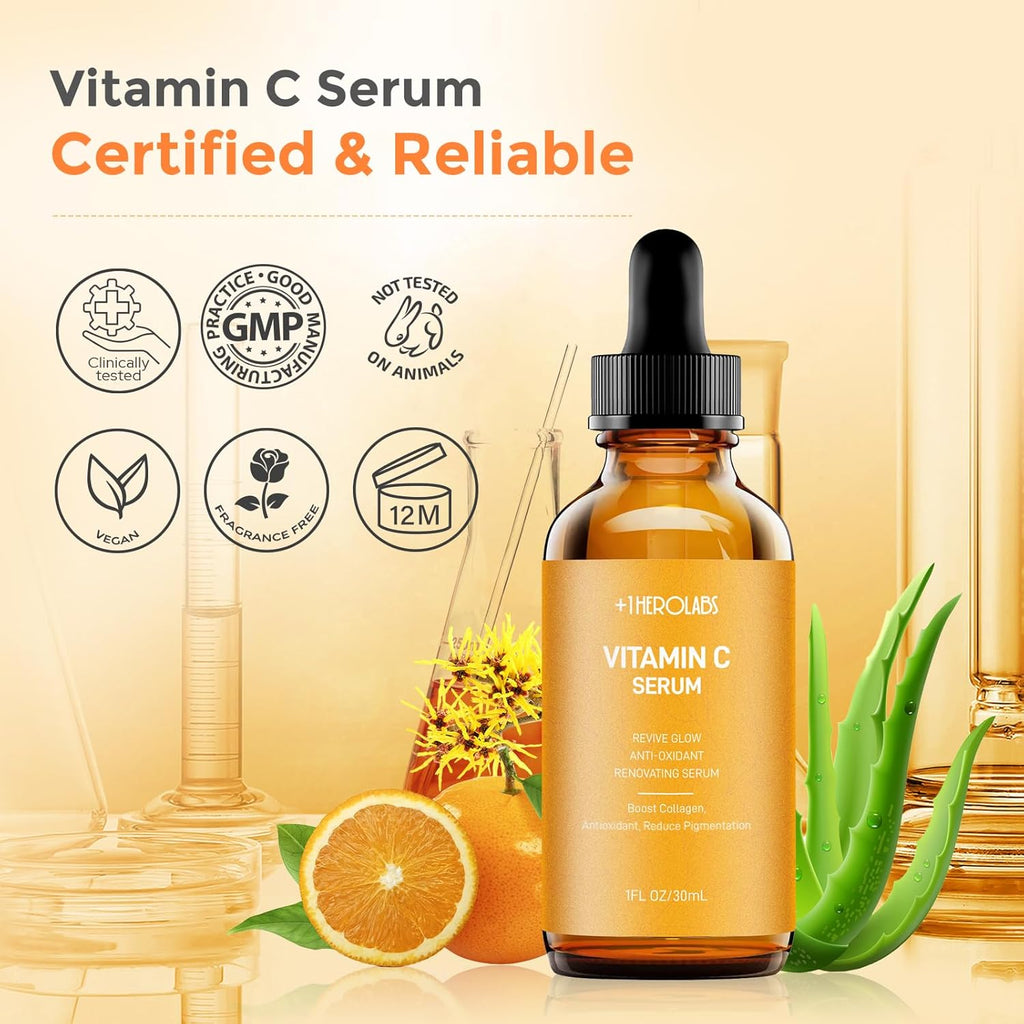 2 Packs Vitamin C Serum for Face –Anti Aging Face & Eye Serum, Hyaluronic Acid, Reduce Fine Lines, Dark Spots and Wrinkle
