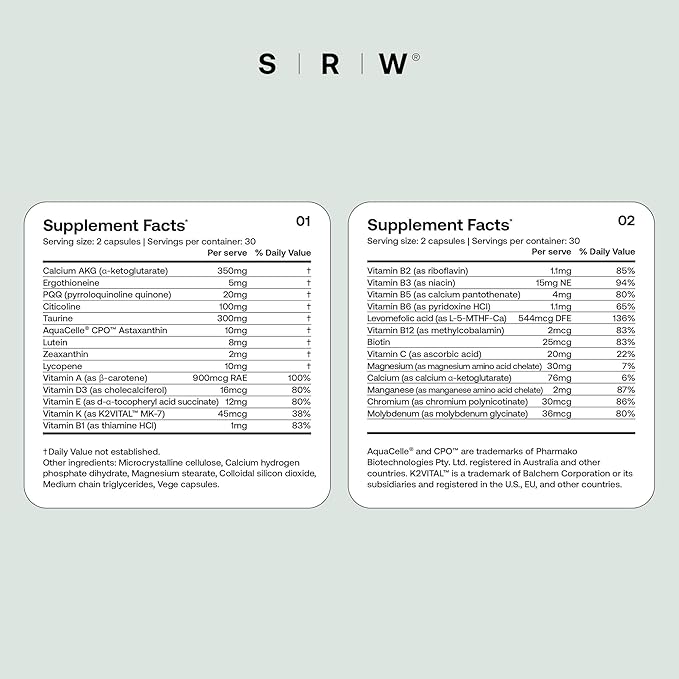 SRW Cel Essential | Wellness Supplement for Healthy Aging and Longevity | Supports Energy, Mental Performance + Muscle Health | 17 Vitamins & Minerals | Suitable for All Ages | 60 Capsules