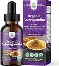 USDA Organic Ashwagandha Liquid Drops - Ashwagandha Root Extract for Stress and Mood Support - Delicious Pure Adaptogen Drops for Adults - Alcohol-Free Herbal Tinctures for Rest - 30 ml Bottle