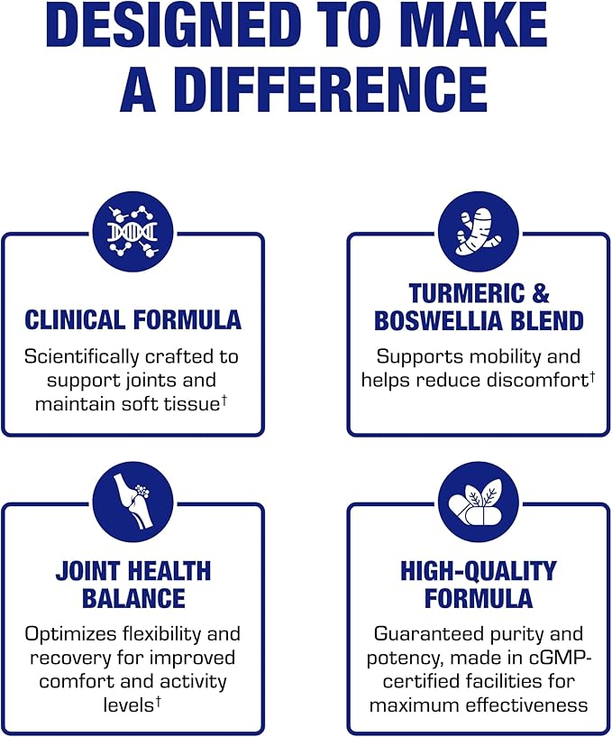 Pro ENZ Joint Support Supplement - Clinical Formula Turmeric Boswellia Supplement for Joint & Cartilage Mobility and Comfort Support Plus Eicosanoid Management with Proteolytic Enzymes (60 Tablets)