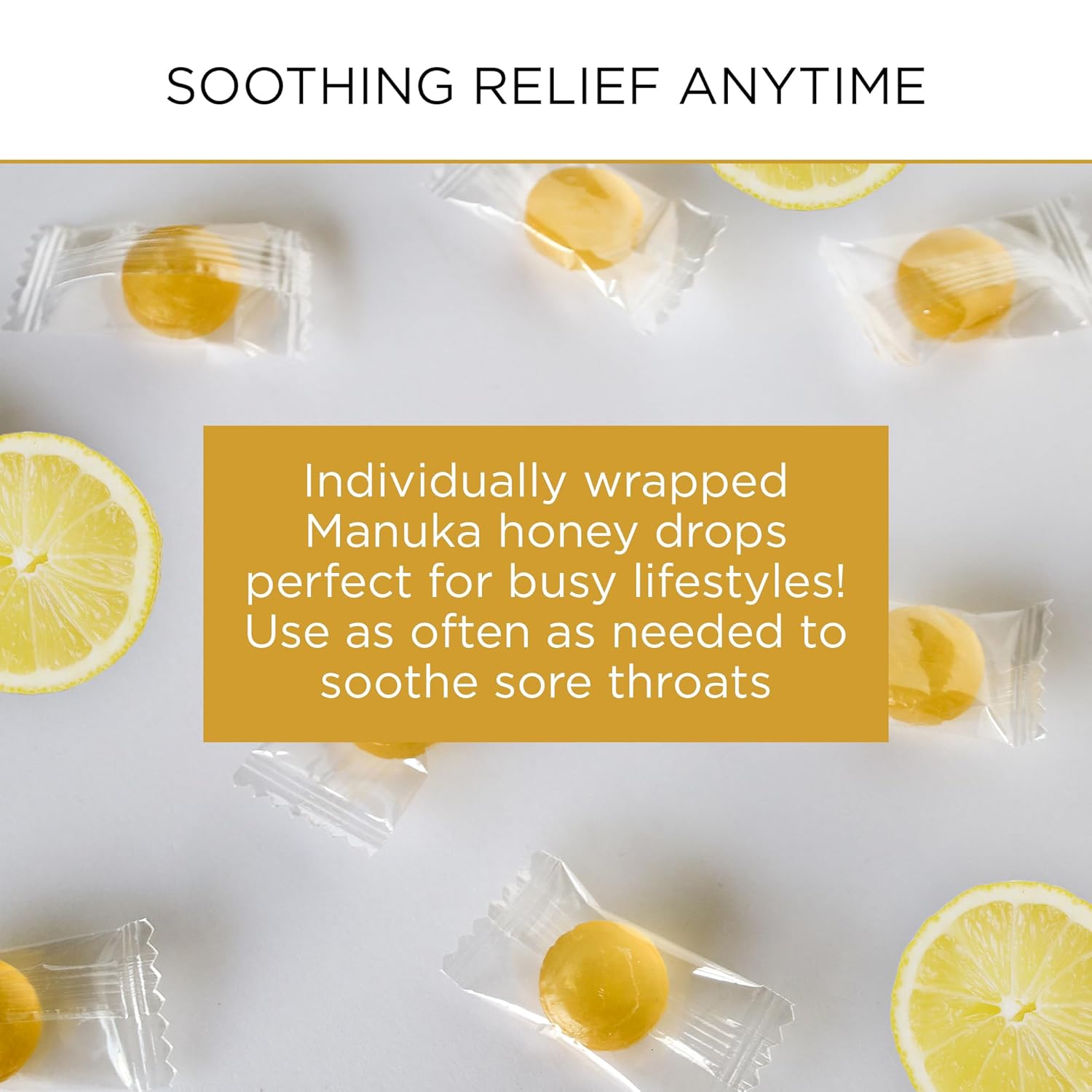 Mount Somers UMF 15+ Manuka Honey & Lemon Drops - 26pcs Soothing Throat Lozenges with Peppermint & Menthol - Natural Relief for Sore Throats