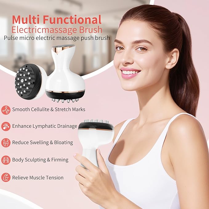 Lymphatic Drainage Massager & Anti Cellulite Massage Tool,New Lymphatic Massager,Helps Reduce Stretch Marks & Cellulite，for Belly, Arms & Legs,Body Sculpting Machine with Heat & Vibration