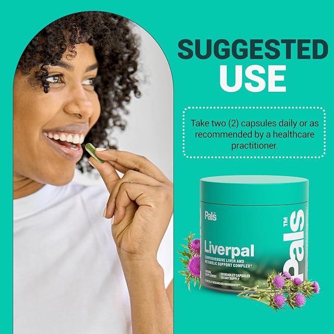Liver Cleanse Detox & Repair Vitamins with Artichoke & Silymarin 1000mg, Liverpal Comprehensive Milk Thistle Liver Support Supplement for Optimal Health, Digestion & Immunity, Vegan Capsules 30 Days