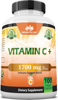 NaturaLife Labs A Higher Standard Vitamin C 1,700 MG with Vitamin D3, Zinc, Elderberry, Ginger Root - Maximum Strength Multi System Immune Support- 100 Veggie Capsules