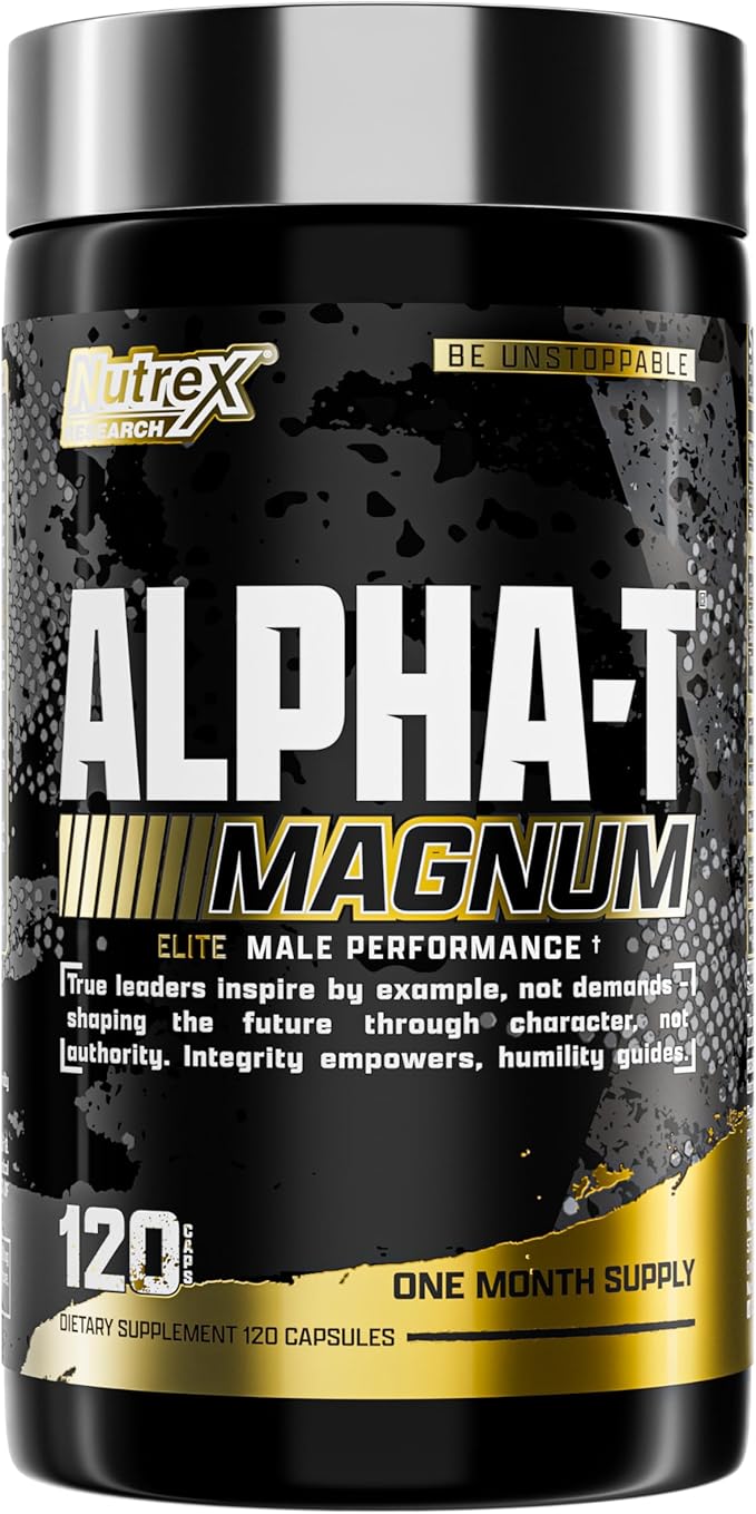 Nutrex Research Alpha-T Magnum Testosterone Support for Men | Anabolic Supplement with Tongkat Ali, Fadogia Agrestis, Shilajit and Ashwagandha | Muscle Builder for Strength, Growth & Hormone Balance