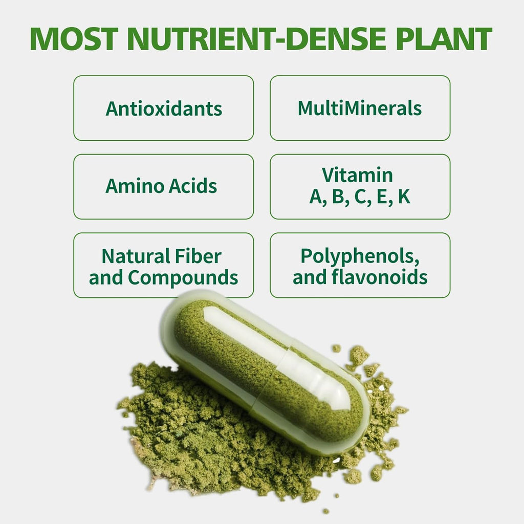 Moringa Capsules with Pure Moringa Powder | Skin Health and Immune Support | Non GMO, Gluten Free