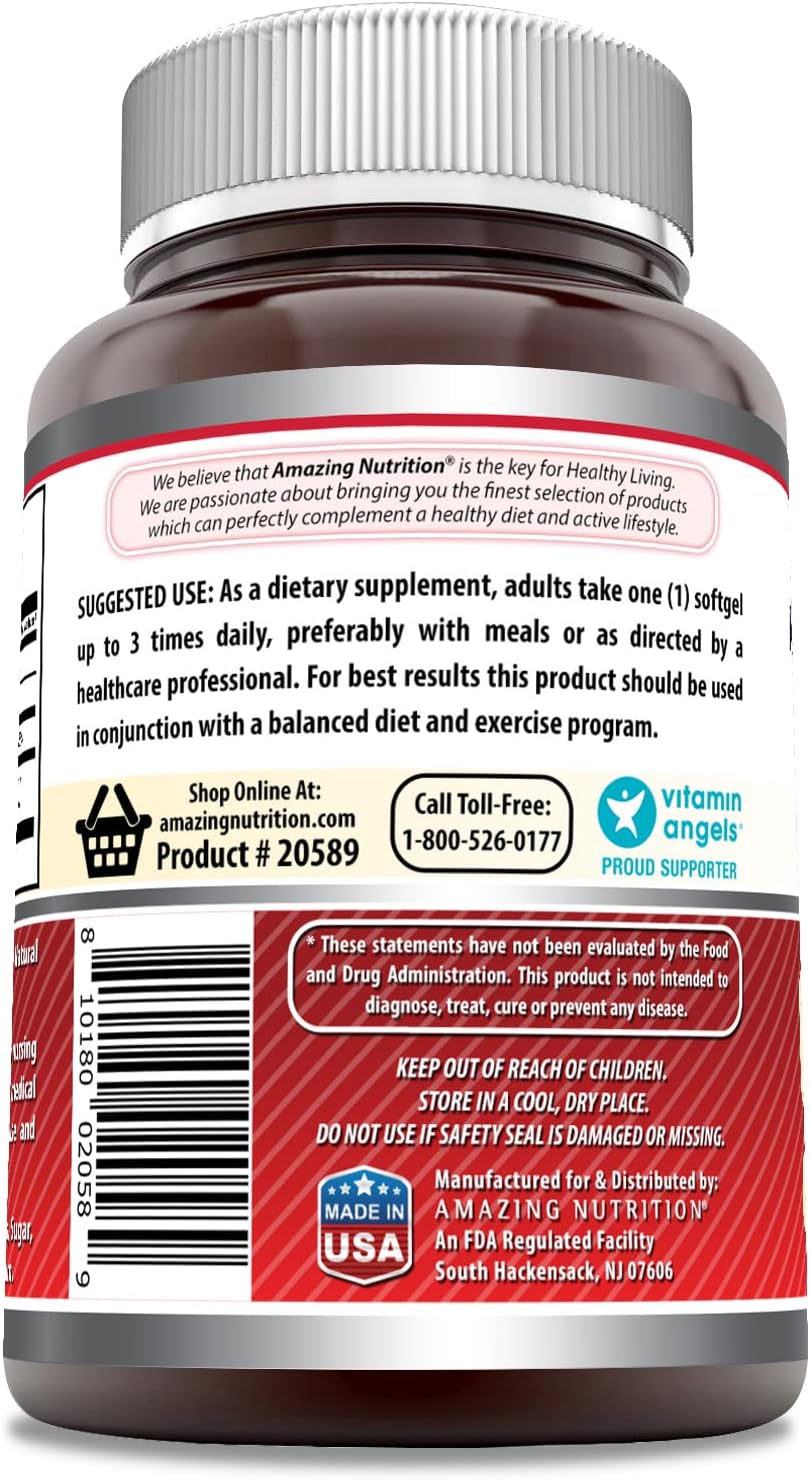 Amazing Formulas CLA Amino Acid Supplement | 1000 Mg per Serving | Softgels | Non-GMO | Gluten-Free | Made in USA (1 Pack, 240 Count)