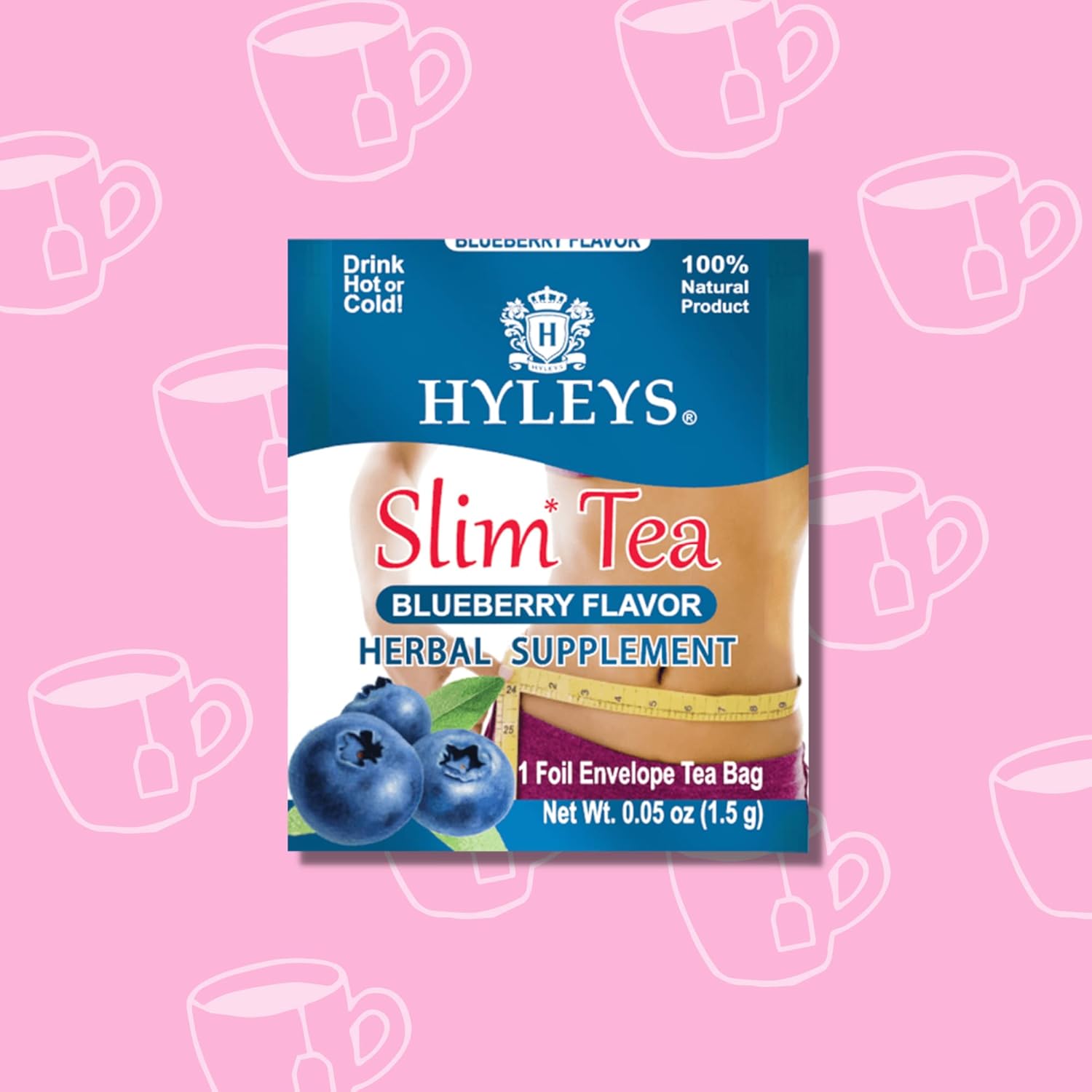 Hyleys Slim Tea Blueberry Flavor - Weight Loss Herbal Supplement Cleanse and Detox - 25 Tea Bags (1 Pack)