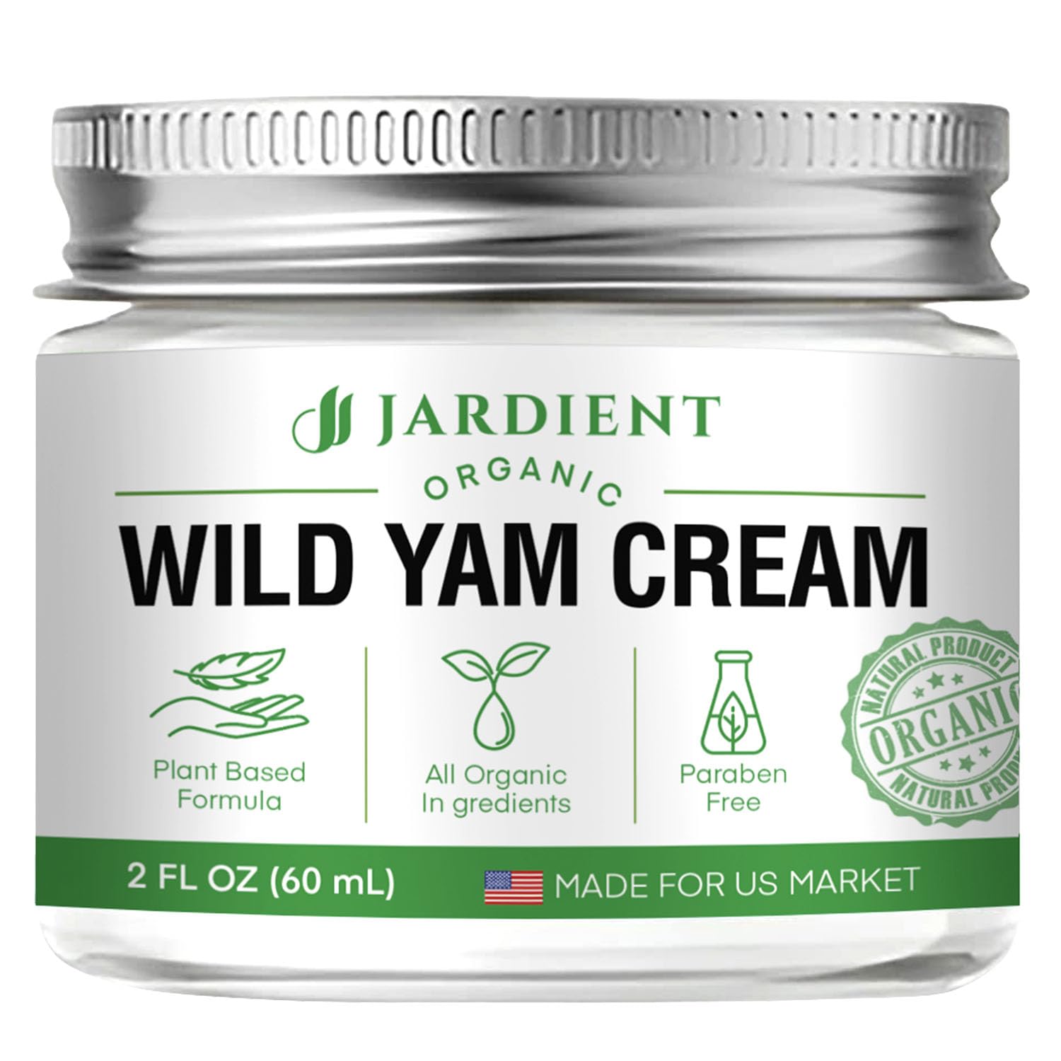 Wild Yam Cream Hormone Balance: Natural Formula for Menopause Relief & Menstrual Support Like Hot Flashes Night Sweats -2 Oz