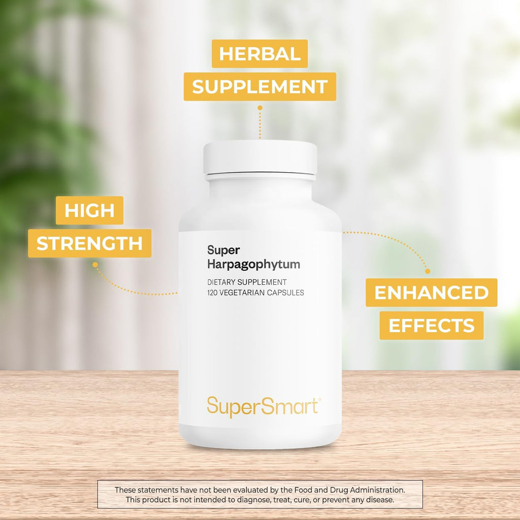 Supersmart - Super Harpagophytum 1000mg per Day (High Strength) - Devil's Claw Herbal Supplement | Non-GMO & Gluten Free - 120 Vegetarian Capsules