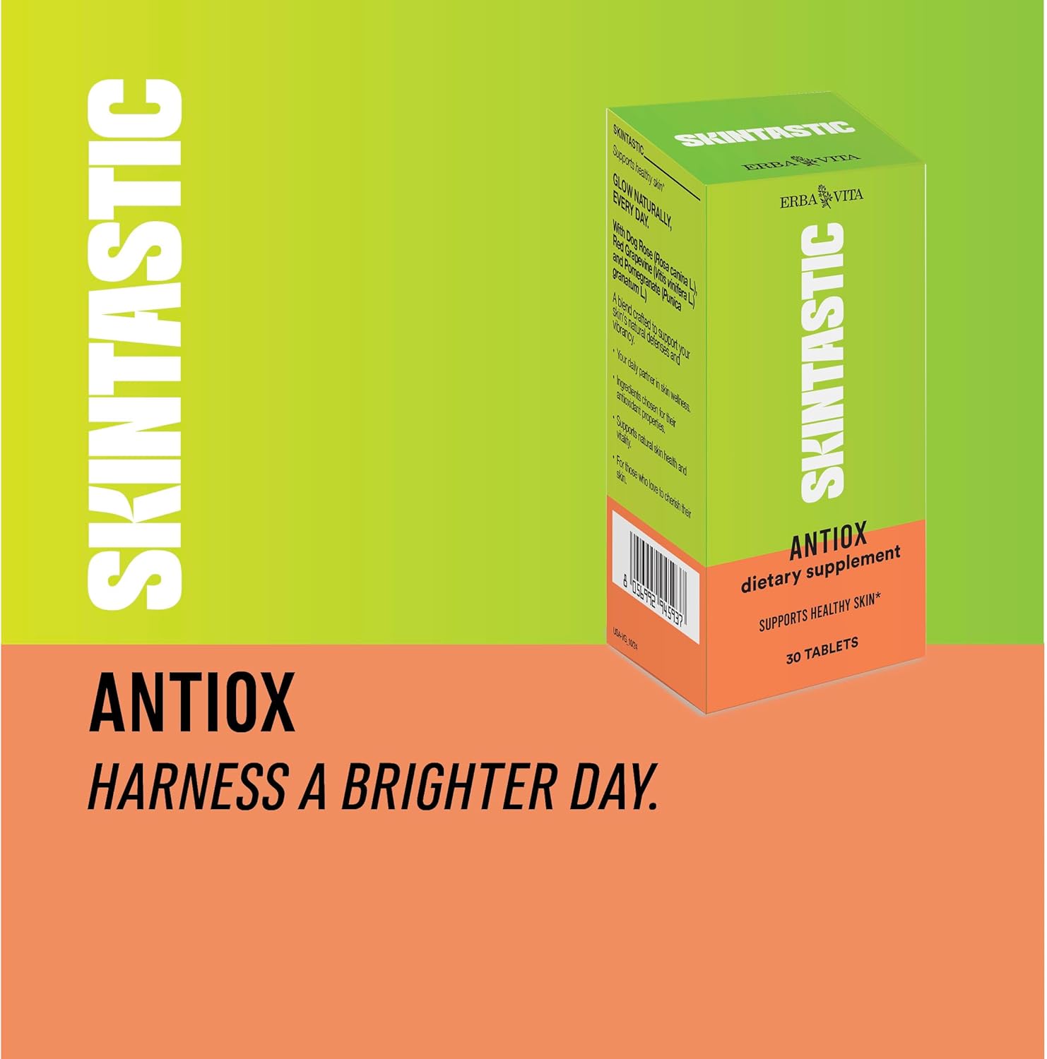 Skintastic Antiox 30 Tablets - Dietary Supplement with Antioxidant Properties, Beta Carotene, Astaxanthin, Coenzyme Q10, Lycopene and Selenium to Support Healthy Skin