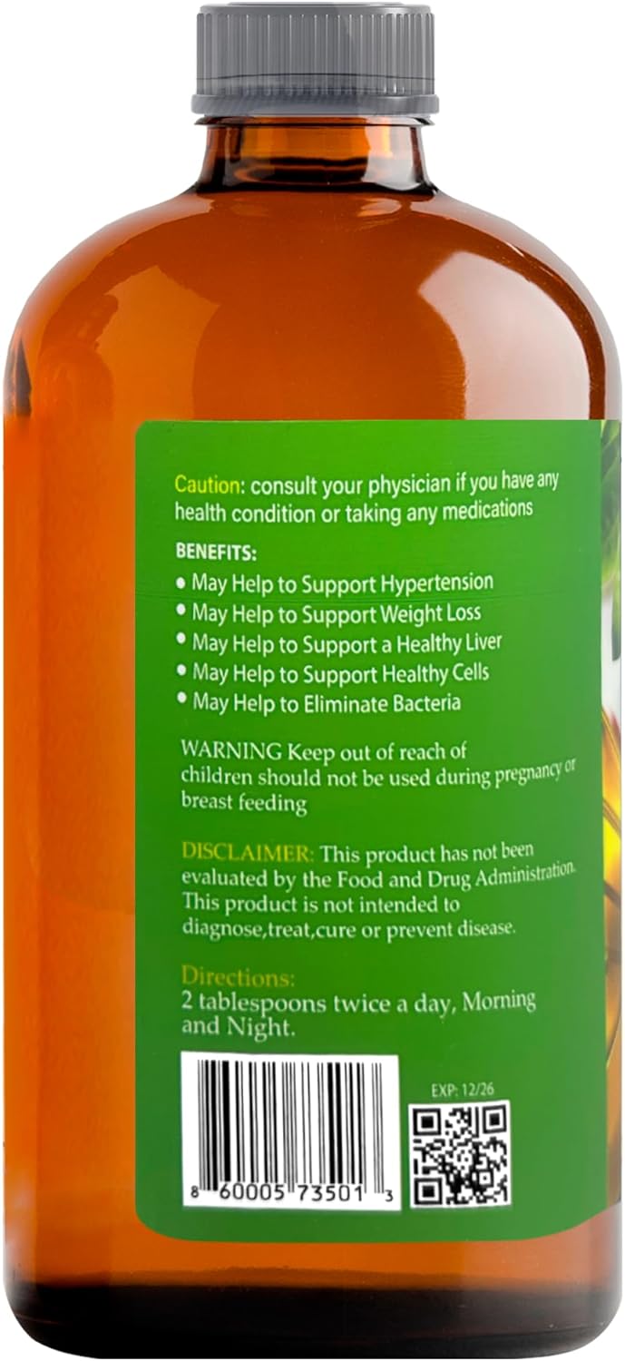 Pure Soursop Bitters with Moringa & Turmeric | Herbal Detox & Natural Energy Support | 32 fl oz