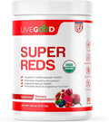 LiveGood Super Reds Organic Superfood Powder with Beetroot and Organic Pomegranate Powder, Antioxidant Fruit Blend and Red Beets Supplements for Daily Energy (30 Servings)