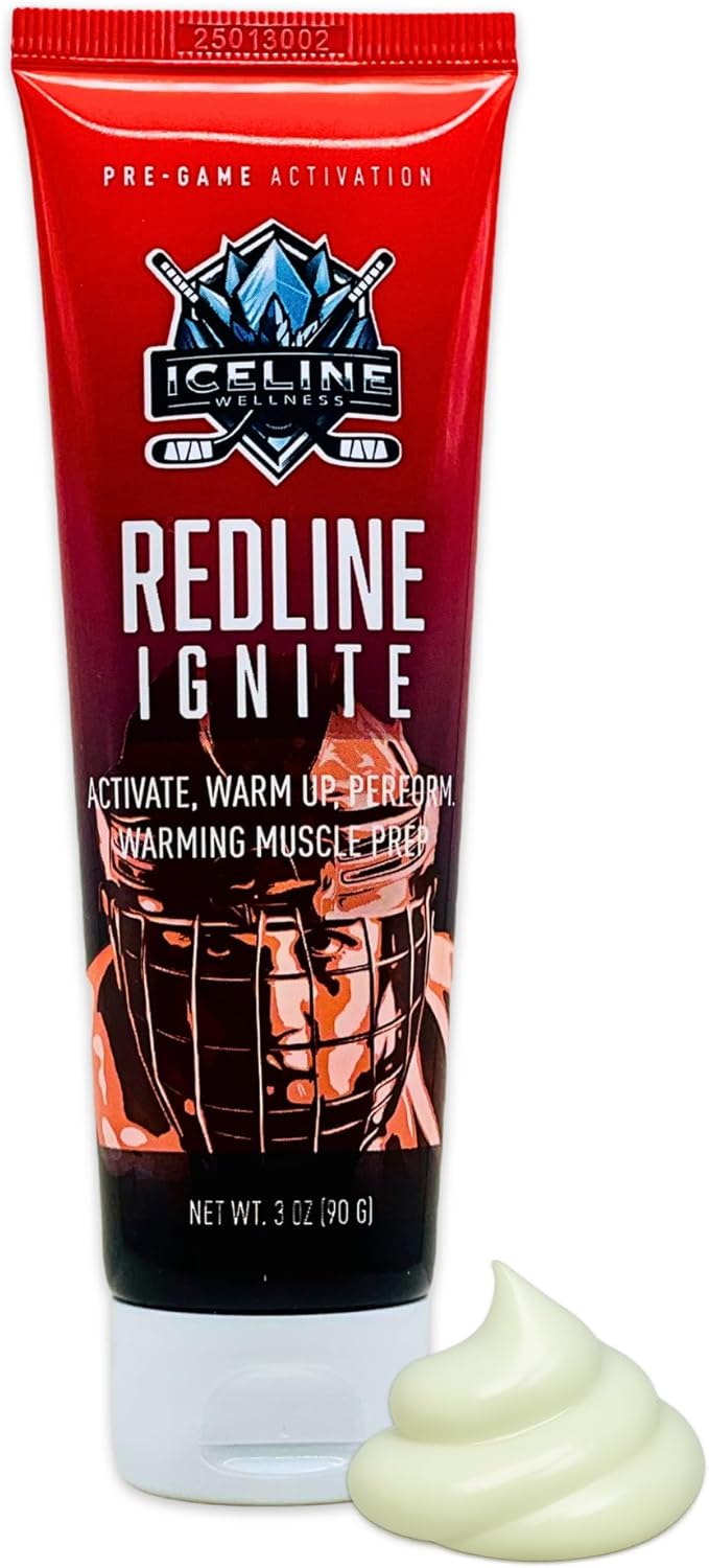 Redline Ignite – Warm-Up Muscle Rub for Hockey Players – Pre-Game Joint & Muscle Activation Cream – 3 oz