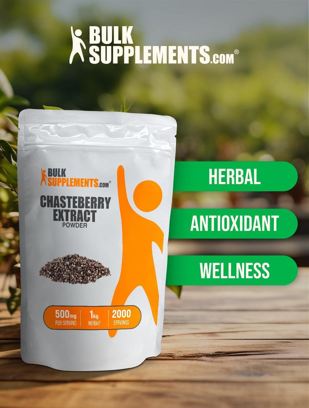 BulkSupplements.com Chasteberry Extract Powder - from Vitex Berry, Chasteberry Supplement - Gluten Free, 500mg per Serving, 5kg (11 lbs) (Pack of 5)