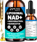 NAD Supplement, Liposomal NAD Nicotinamide Riboside Resveratrol 900mg Quercetion, TMG, Vitamin B3, High Potency NAD Plus Liquid Supplement for Cell Regenerator, Longevity, Energy, Anti-Aging, Focus