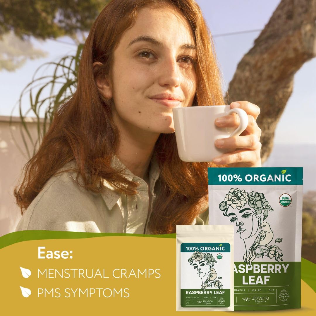 Organic Red Raspberry Leaf Tea – Loose Leaf Herbal Tea – 2 oz (Rubus idaeus)
