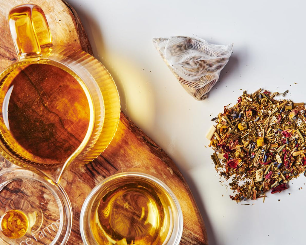 Grace Farms REST Wellness Organic Tea Blend (100 Enveloped Pyramid Sachets w/ String & Tag) | Sleep and Stress Support For Evening | Chamomile Vanilla Tea with Caffeine Free Adaptogens and Mushrooms | Gives Back 100% of Profits