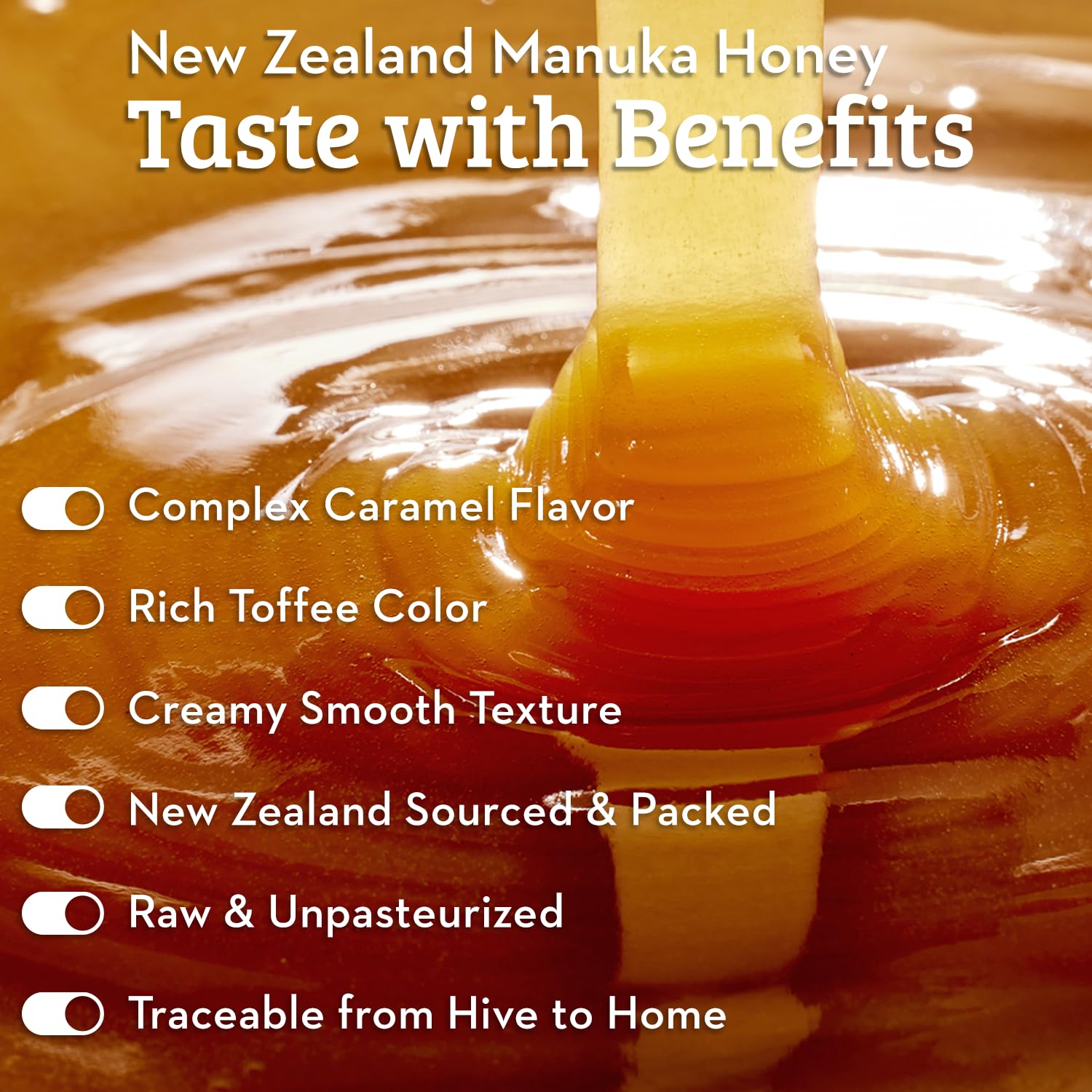 Wedderspoon Raw Premium Manuka Honey, 850+ MGO, 17.6 Oz, Unpasteurized New Zealand Honey, From Our Hives to Your Home