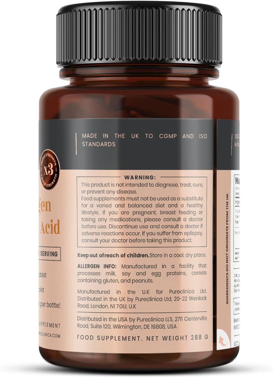 1500mg x 1080 Tablets. 1200mg of UltraColl Collagen & 300mg of Hyaluronic Acid per Tablet. (6 Bottles of 180 Tablets Each - 18 Months Supply)