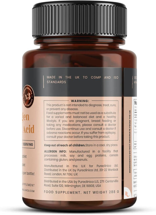 1500mg x 1080 Tablets. 1200mg of UltraColl Collagen & 300mg of Hyaluronic Acid per Tablet. (6 Bottles of 180 Tablets Each - 18 Months Supply)