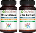 Pure Nutrition Ultra Calcium 1000mg with VIT D3 + K2 | 180 Tabs (90 X Pack of 2) | Highly absorbable Calcium Supplement with Calcium Citrate Malate, VIT D3, K2, Moringa Oleifera, Magnesium and Zinc.