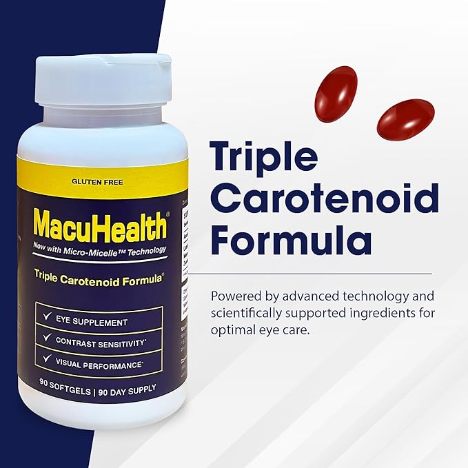 Macuhealth Triple Carotenoid Formula - Eye Vitamins for Adults, 90 Softgels (3-Month Supply) + Omega 3 Fish Oil - 1100mg DHA, 1100mg EPA, Triglyceride Formula, 120 Softgels for Overall Wellness