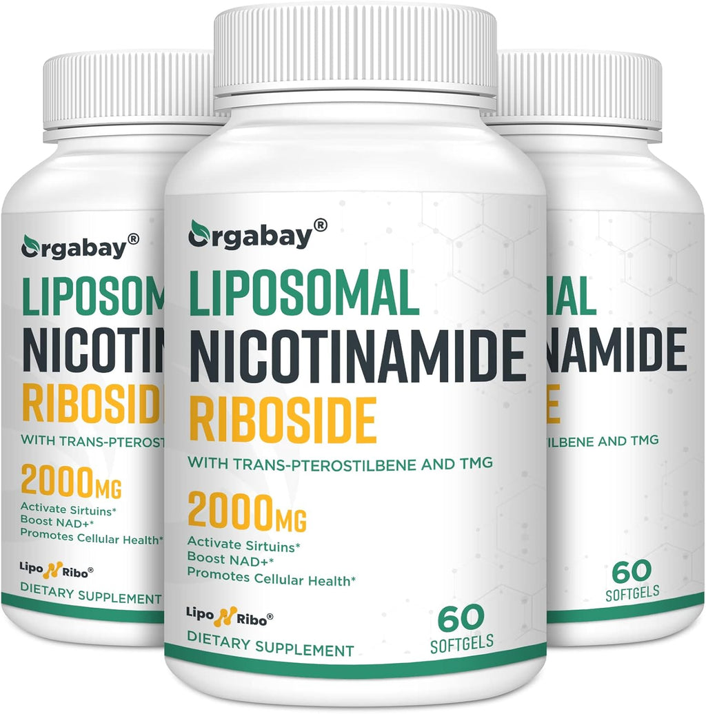 Orgabay Liposomal Nicotinamide Riboside 2000 MG with TMG and Pterostilbene, Boosting NAD+, Support Healthy Aging, 180 Count