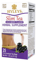 Hyleys Slim Tea Acai Berry Flavor - Weight Loss Herbal Supplement Cleanse and Detox - 25 Tea Bags (6 Pack)