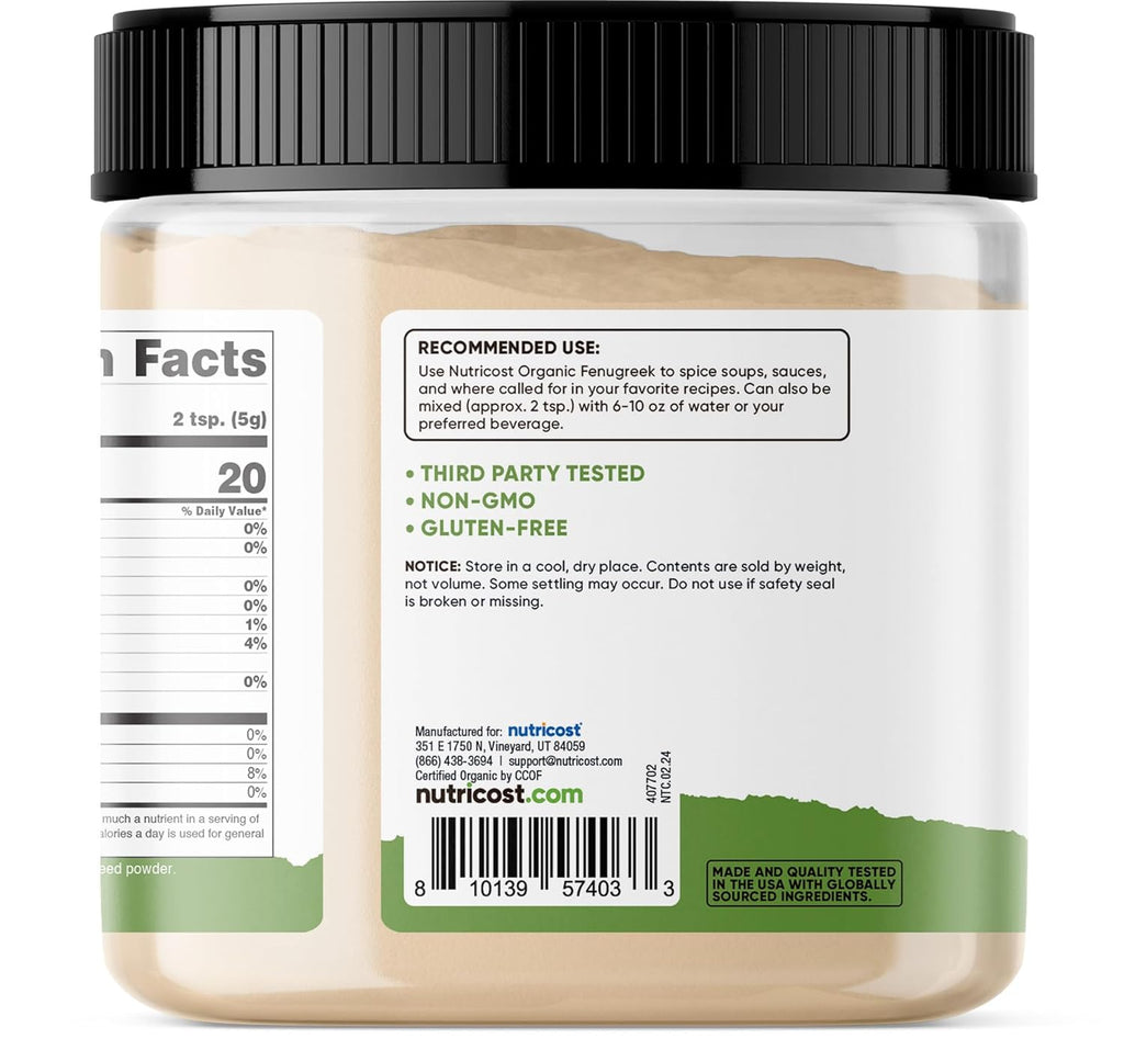 Nutricost Organic Fenugreek Powder (1LB)