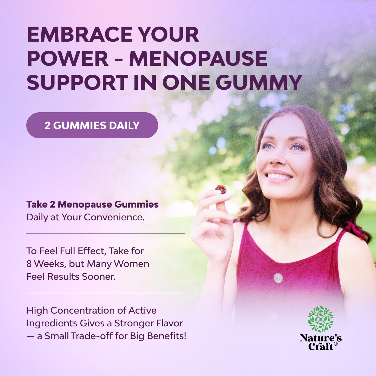 Natures Craft Womens Menopause Gummies with Dong Quai - Menopause Vitamins for Women with Ashwagandha - Holistic Support for Hot Flashes Night Sweats Mood Swings Pre & Post Supplements 60 Count
