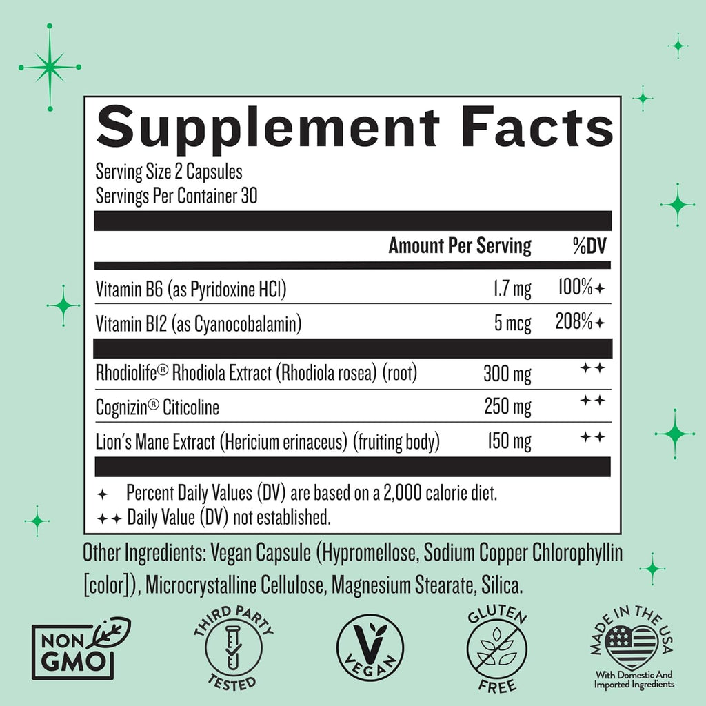 Legendairy Milk Clever Girl - Focus Supplement with Lion’s Mane & Citicoline - Nootropic Lions Mane Supplement for Memory, Focus & Mental Clarity, 30 Servings