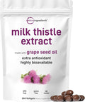 Micro Ingredients Milk Thistle Supplement 6,000mg | 360 Softgels with Grape Seed Oil | Highly Bioavailable Extract | Liver Support & Detox | Contains Active Silymarin + Antioxidants