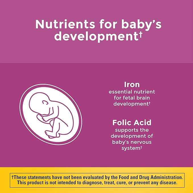 Nature Made Prenatal Multivitamin with Folic Acid, Vitamin & Mineral Supplement, Daily Nutritional Support, Prenatal Vitamins for Women, 90 Tablets, 90 Day Supply