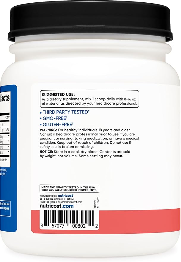 Nutricost BCAA Powder (Watermelon, 90 Serv) - Optimal 2:1:1 Ratio