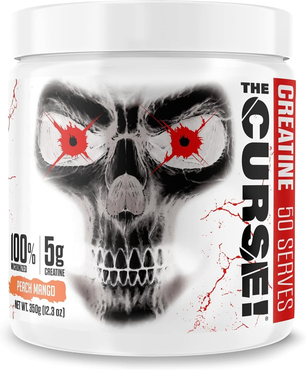 JNX SPORTS The Curse! Creatine Monohydrate Blue Raspberry 50 Servings | Pure Micronized Creatine 5g Per Serving | 350g - 12.3 Ounce