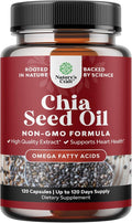 Chia Seed Oil Extract Capsules - Plant Based Omega 3 6 9 Supplement and Daily Fiber Capsules for Digestive Support Immunity and Heart Health - Omega 3 Fatty Acids Supplement for Men and Women - 120ct