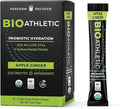 Probiotic + Electrolyte Hydration Drink Mix, with Vitamins D & B12, USDA Organic, NSF Certified for Sport, Subtle Apple Ginger Flavor, Naturally Light Taste, 10 Sticks